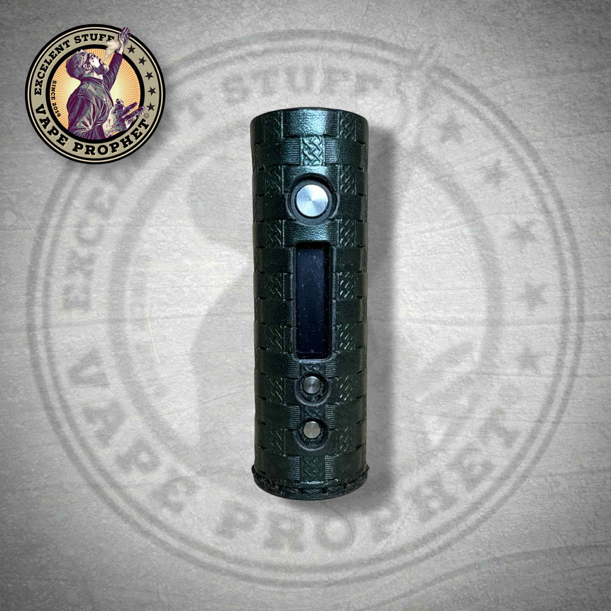 Leather Struktur Sleeve "Celtic Basket Green Metal", passend für die Pipeline Pro M/Dicodes Dani Micro 21700 