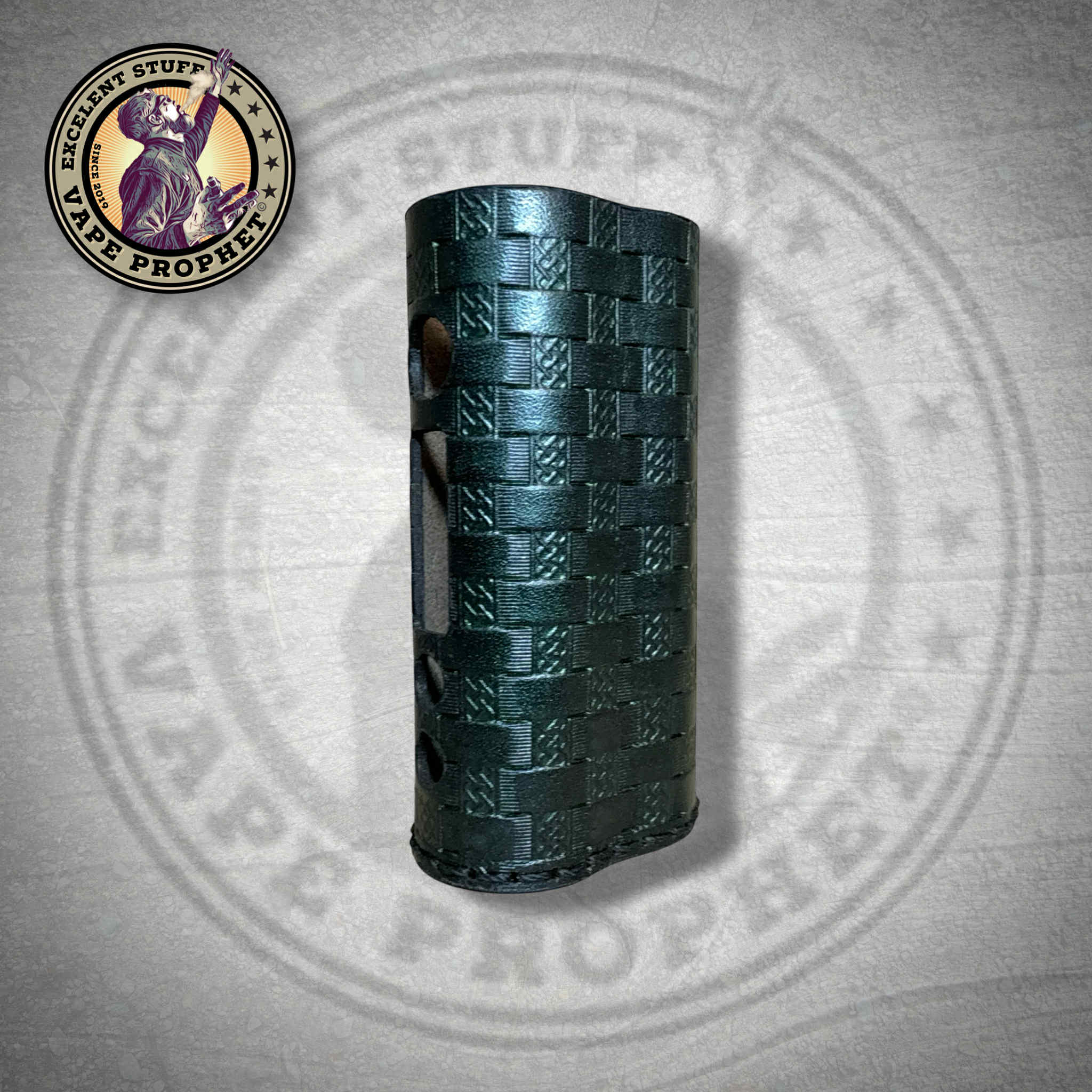 Leather Struktur Sleeve "Celtic Basket Green Metal", passend für die Pipeline Pro M/Dicodes Dani Micro 21700 